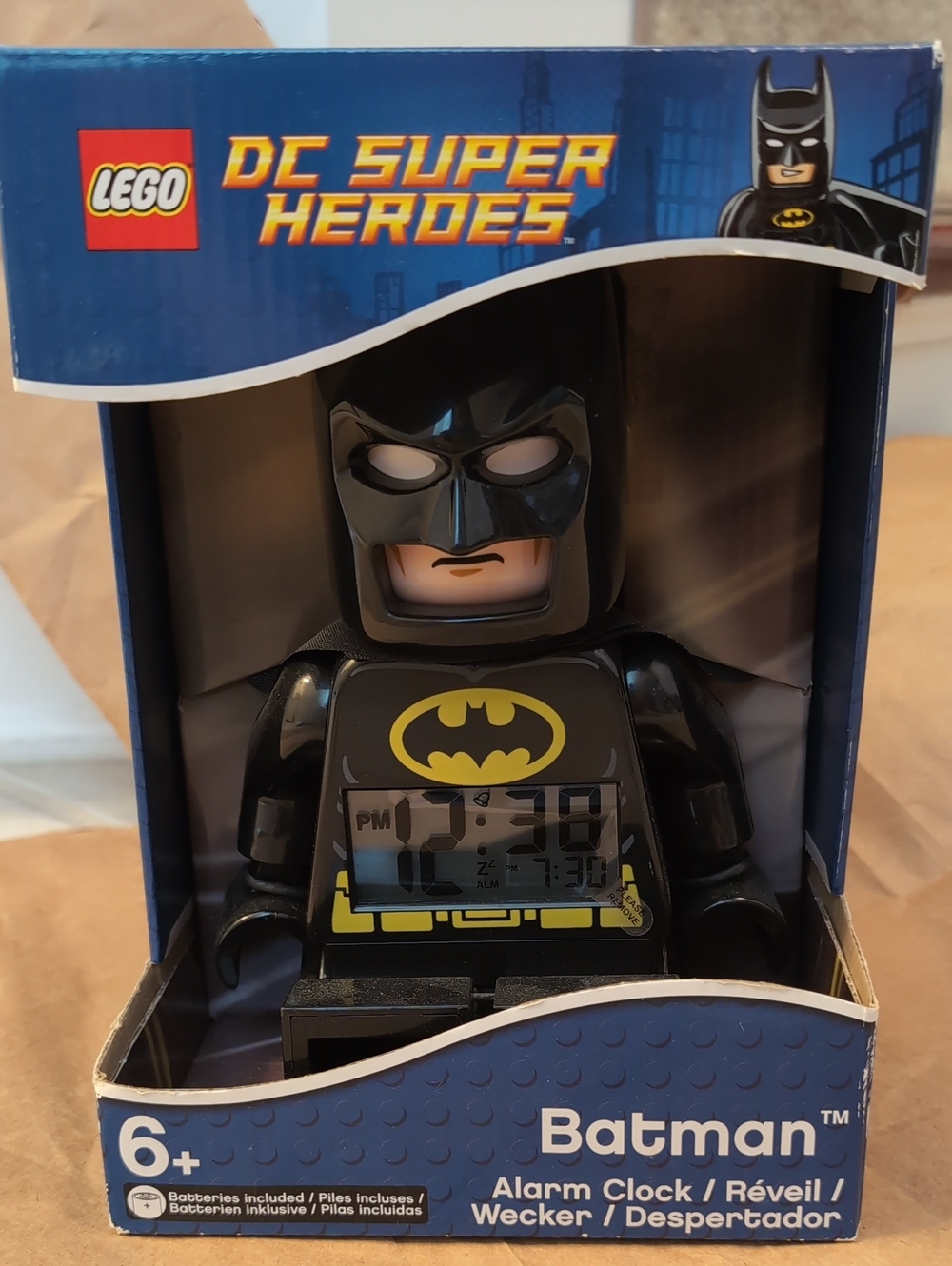Lego Batman Black and Yellow Minifigure Alarm Clock